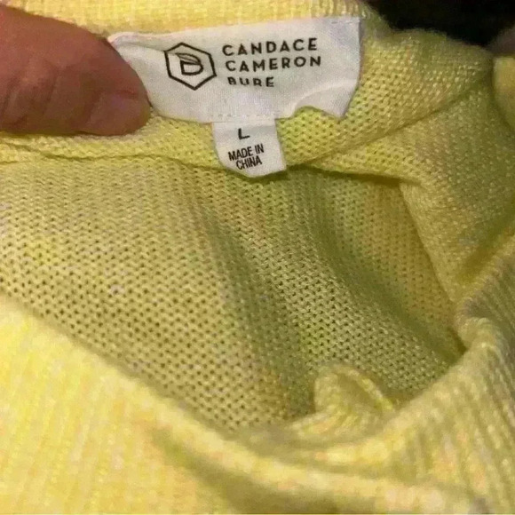Candace Cameron Bure Button Front Cardigan Sweater Zesty Lemon Size Large - Picture 4 of 5